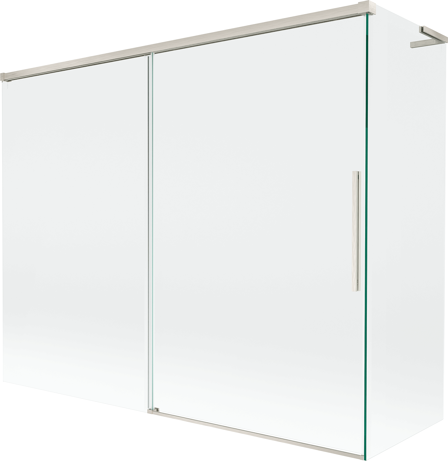 Mexen Rox L parawan nawannowy 2-skrzydłowy rozsuwany 190 + 90 x 150 cm, transparent, nikiel szczotkowany - 8C9L-190-090-97-00