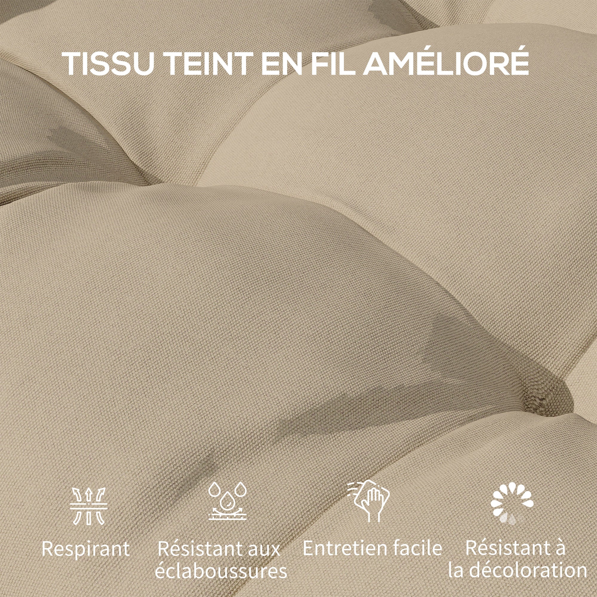 Lot de 4 coussins de chaise de jardin Tissu Outsunny - 4
