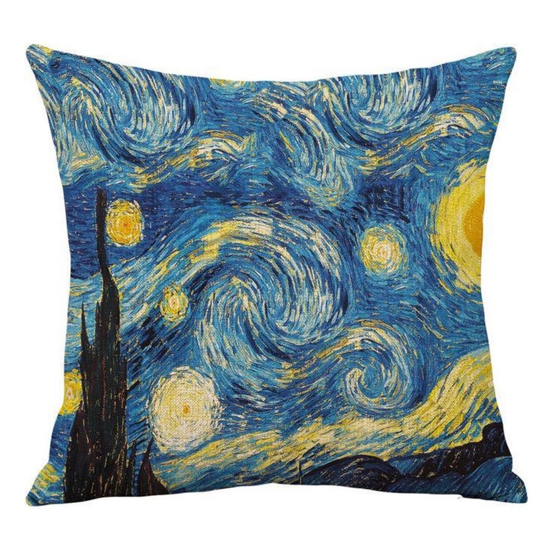 TDR, Kussensloop, bumbac și in, 45 x 45 cm, Tema: van Gogh, Noaptea înstelată