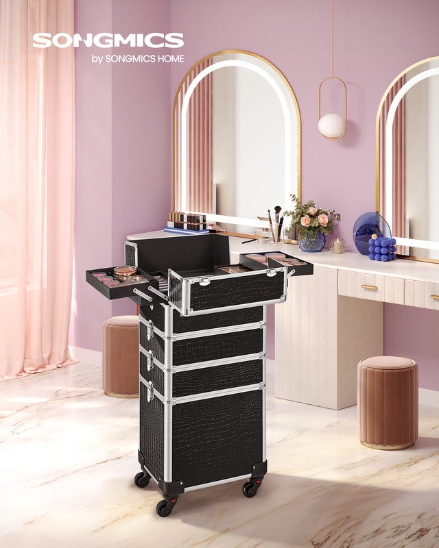 Valise à maquillage Mallette de maquillage Trolley à maquillage bijoux et cosmétique Beauty case Grande taille - 2