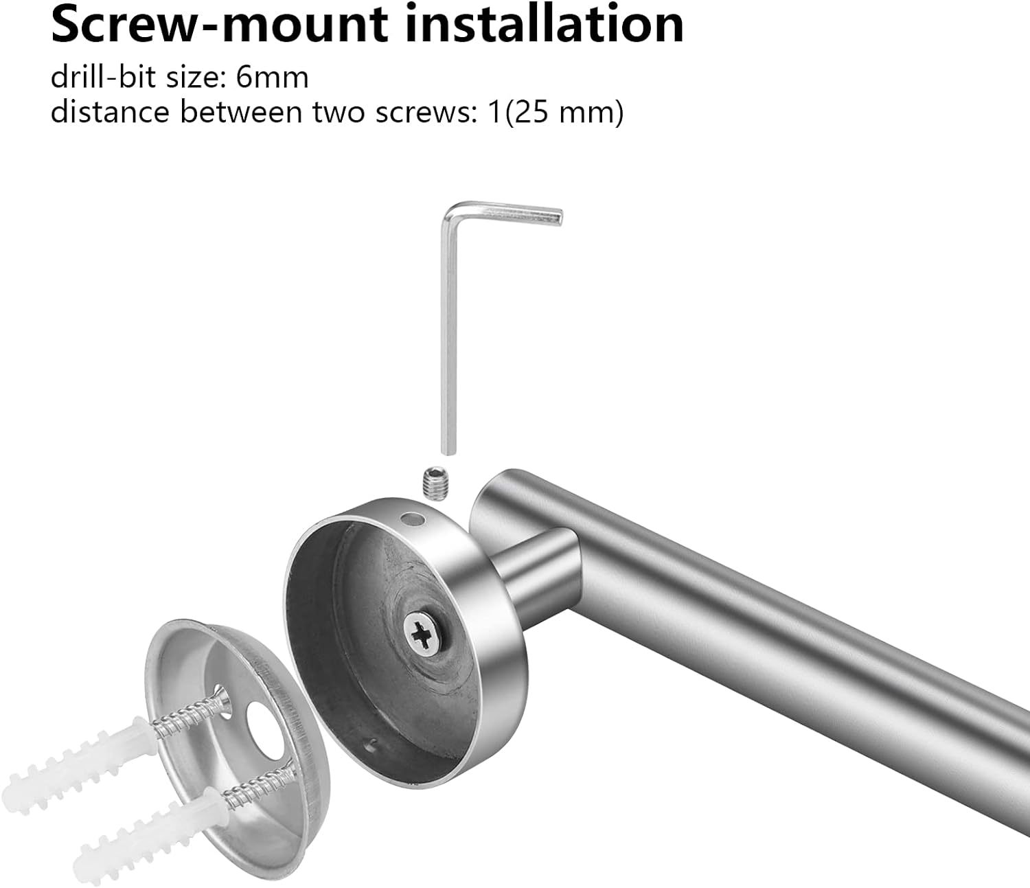 Argent Porte Serviette 30cm, Salle de Bain Support Acier INOX Porte-Serviette pour Serviette - 4