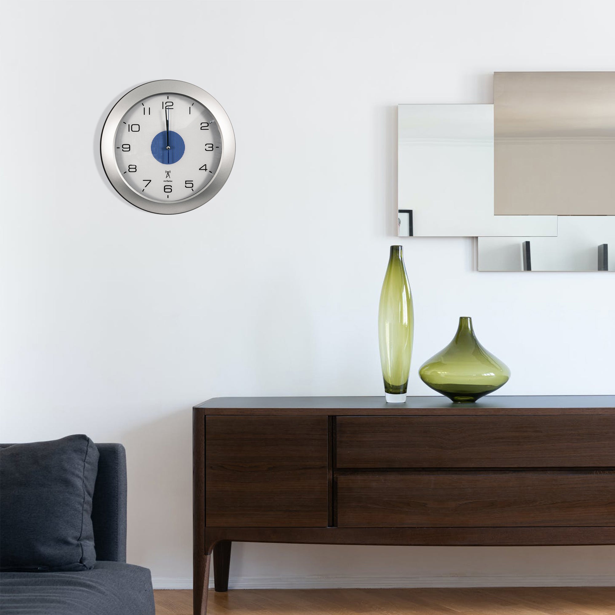 Orologio da parete luminoso LED radiocontrollato FISHTEC Ø30 cm 3 modalità di illuminazione Silenzioso ABS 4 pile AA Decorazione muro - 7