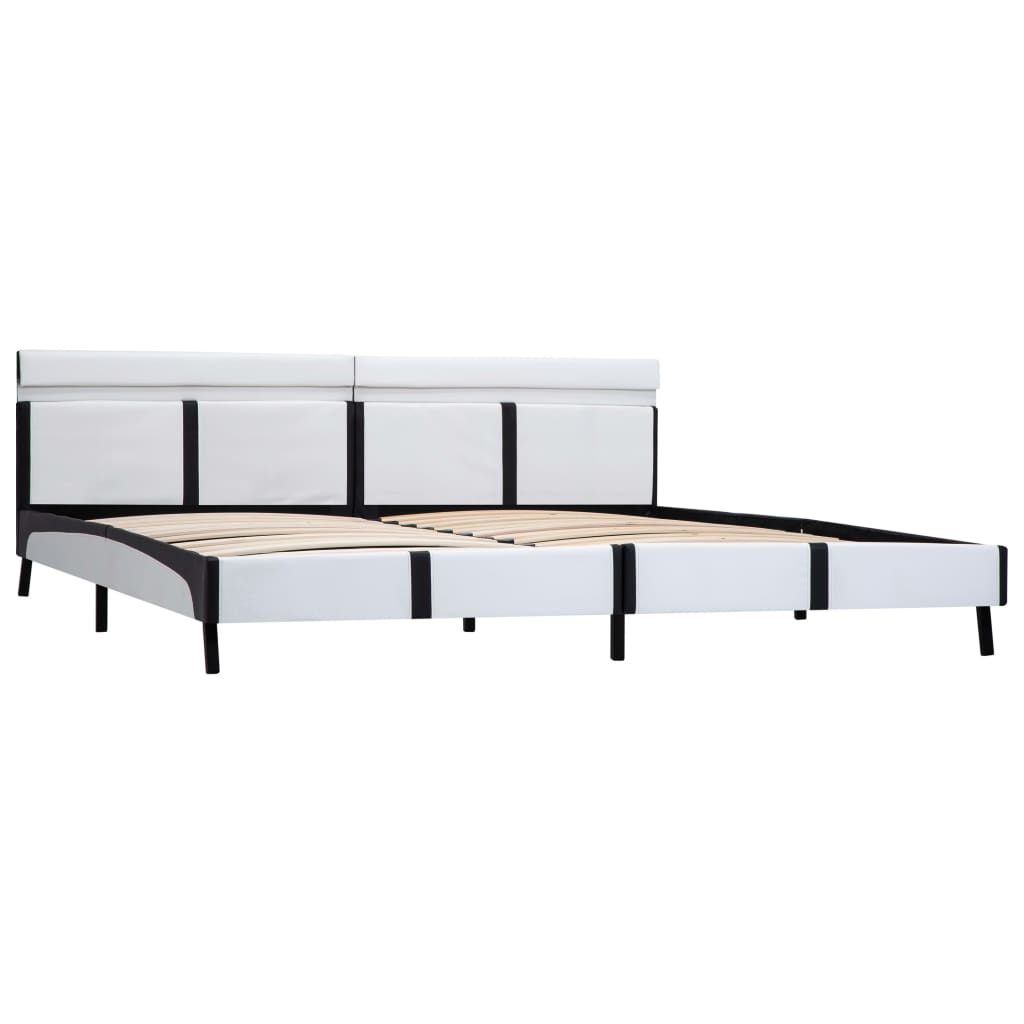 Maison Exclusive - Estrutura de cama c/ LED couro artificial 180x200 cm branco - 3
