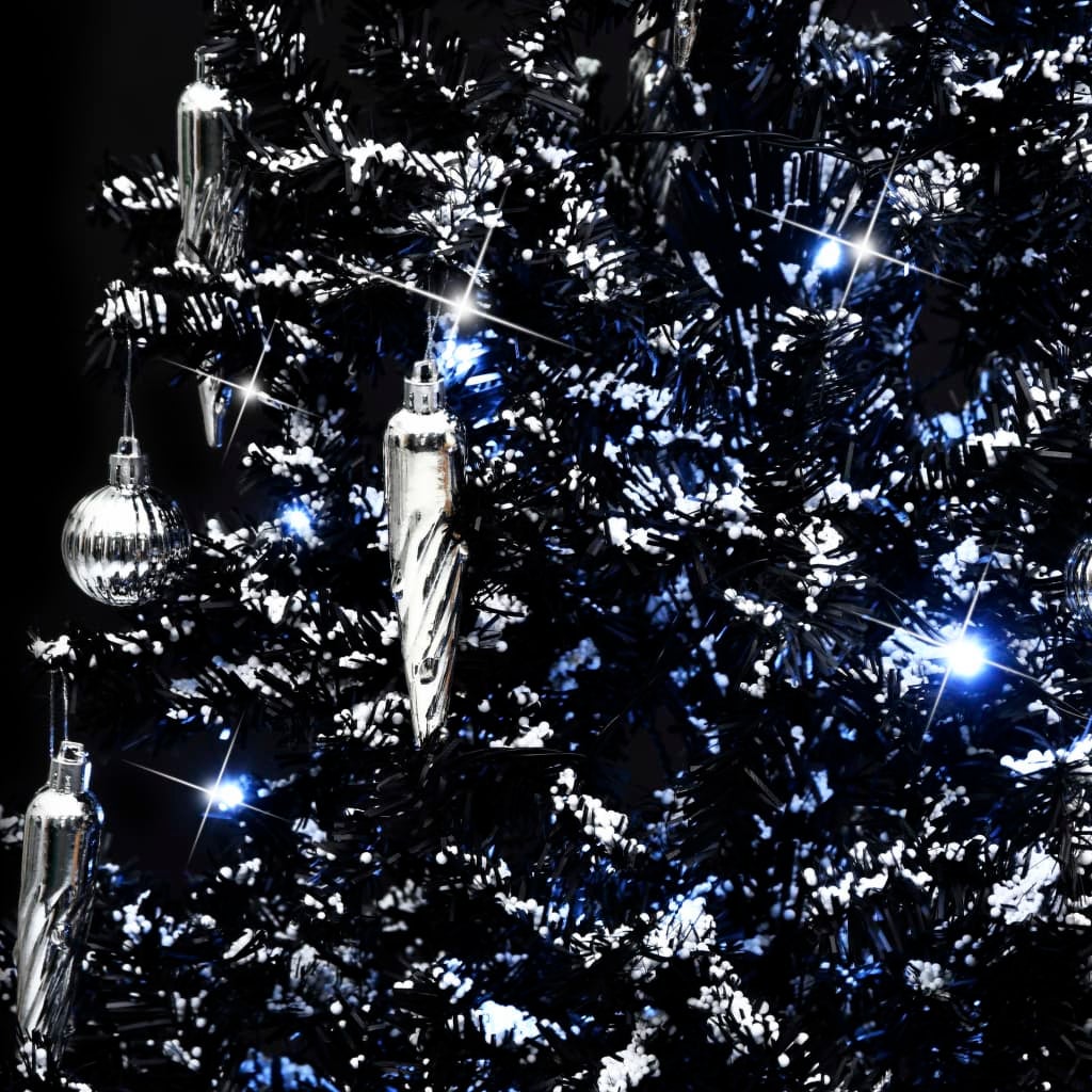 Árvore de natal com neve e base de guarda-chuva em PVC preto 190 cm - COMFORTXL - 7