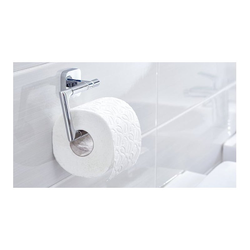 Dérouleur de papier toilette mural élégant gris chromé brillant 13,5x15,5 cm - 3