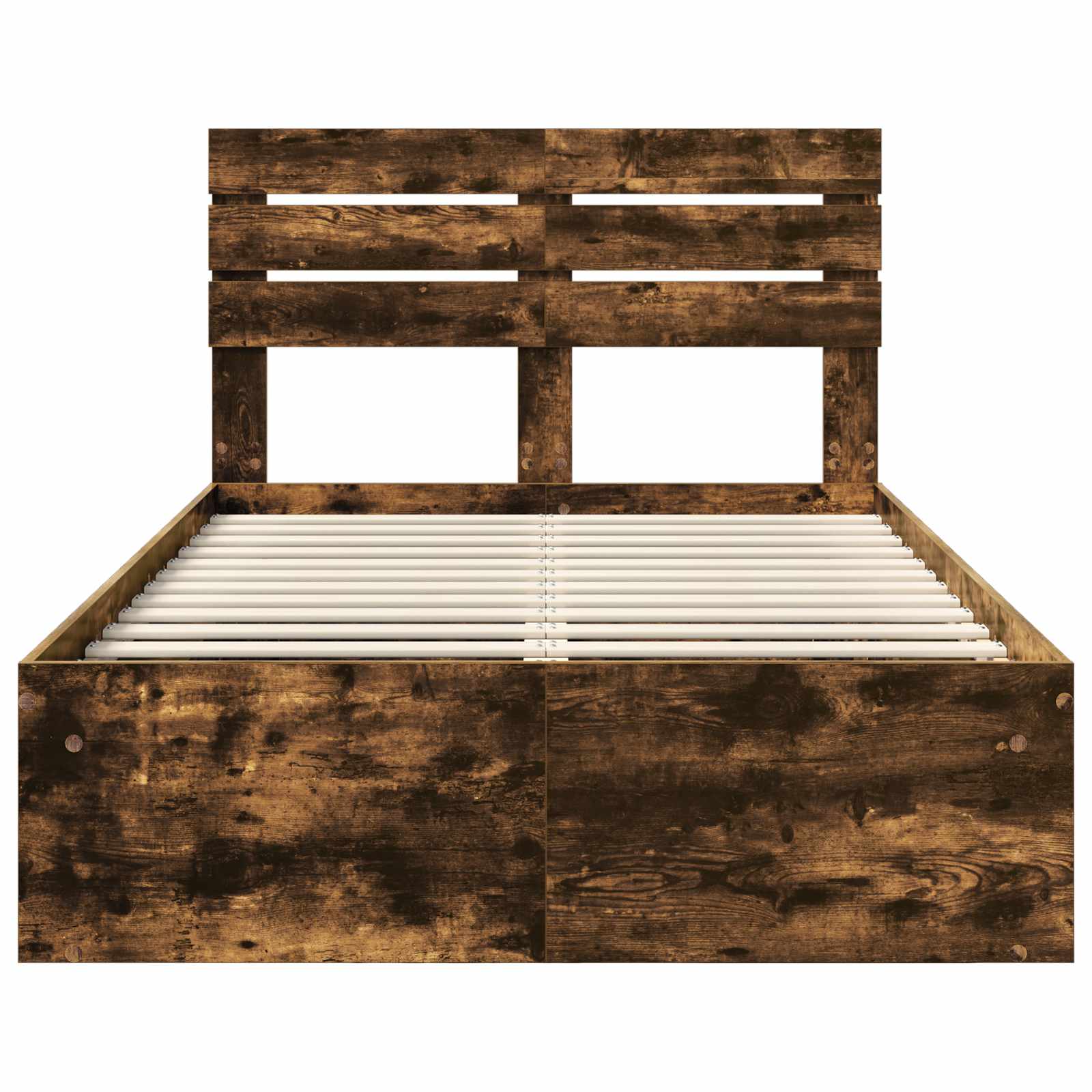 Cadre de lit chêne fumé en pin massif, pour la chambre, 120 × 190 cm - 7