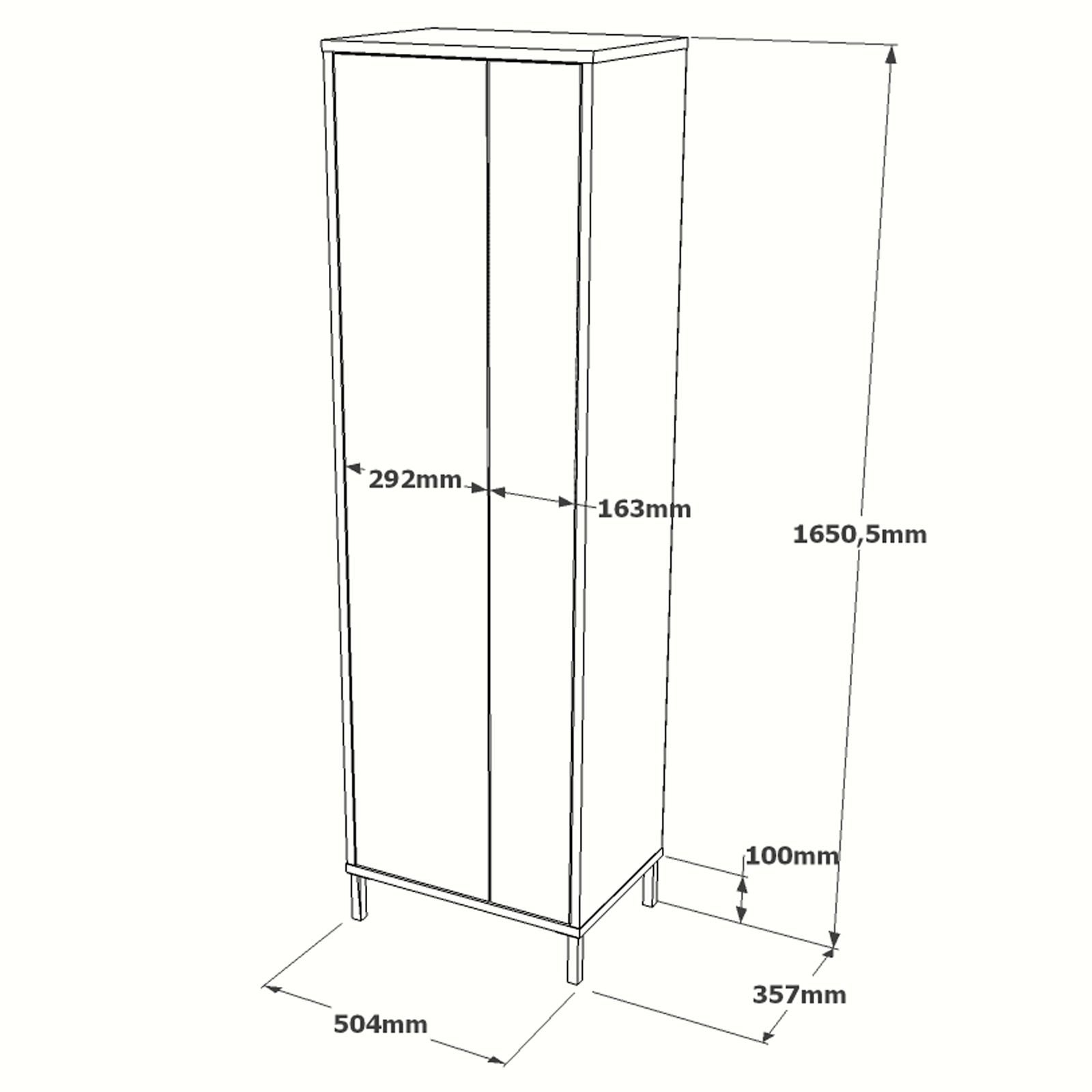 Columna De Baño Multiusos Con Compartimento Para Ropa 50x36x165H Roble Y Blanco Margarita - 6