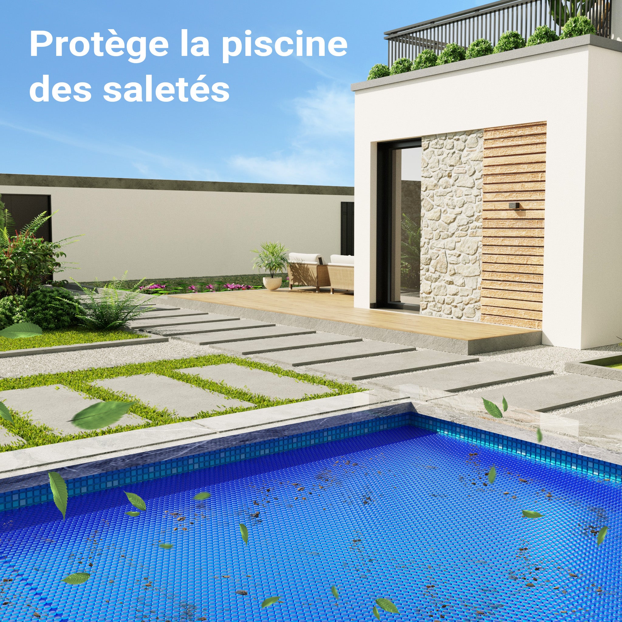 Cubierta solar piscina isotérmica Azul Rectangular 4x6m Lona térmica protectora Cobertor piscina - 6