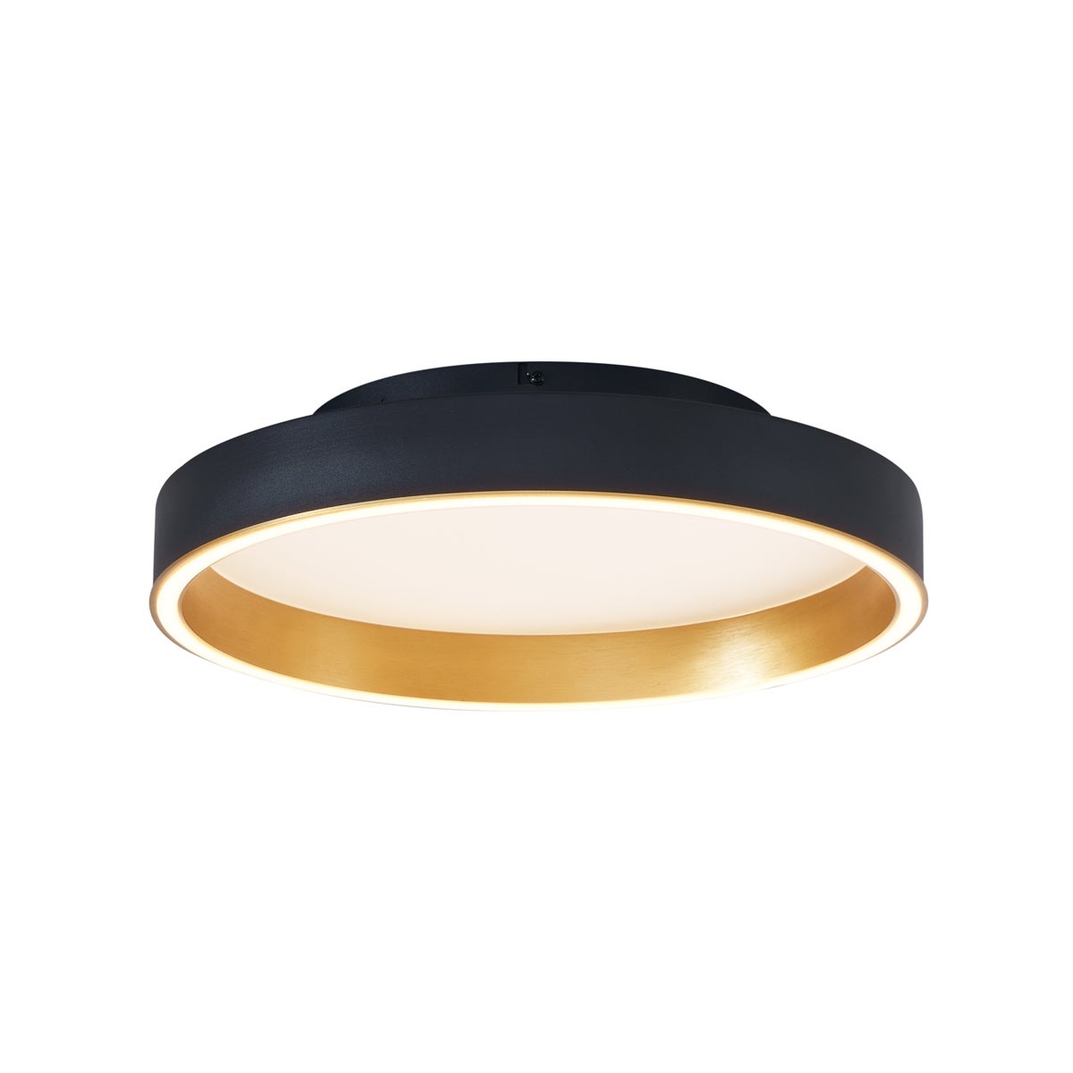 Qazqa designerski plafon - Ingo - czarny, okrągły, led zintegrowana 16w zestawie, Integrated led, 3000k, ciepła biel, 40cm