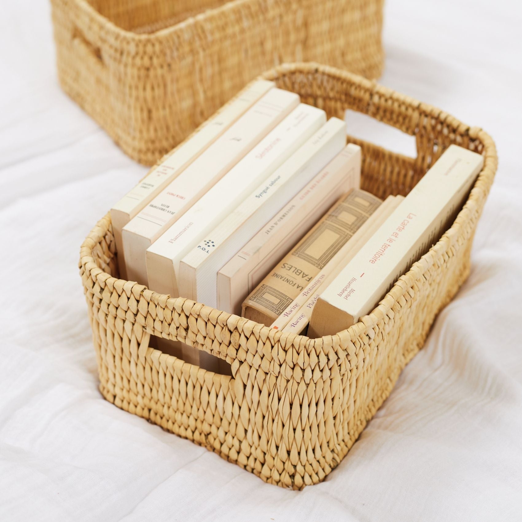 Panier de rangement rectangle Hassira - Naturel - 27x19x14 cm - Osier - 4