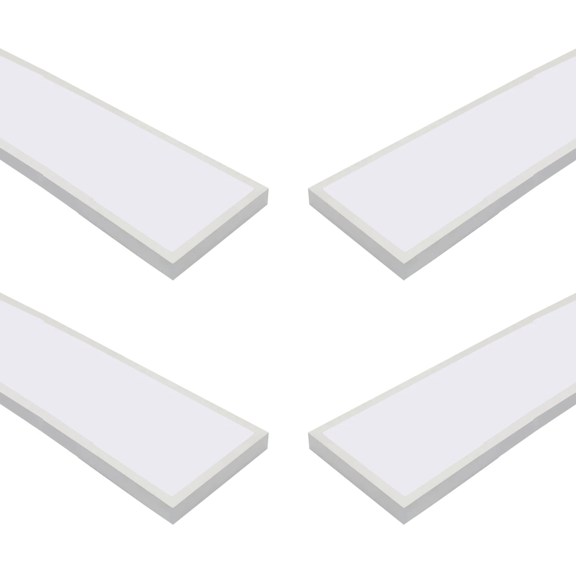 4x Podświetlany panel powierzchniowy LED 120x30 cm, moc 60W 5000Lm, chłodna biel 6000K, biała ramka, sterownik w zestawie