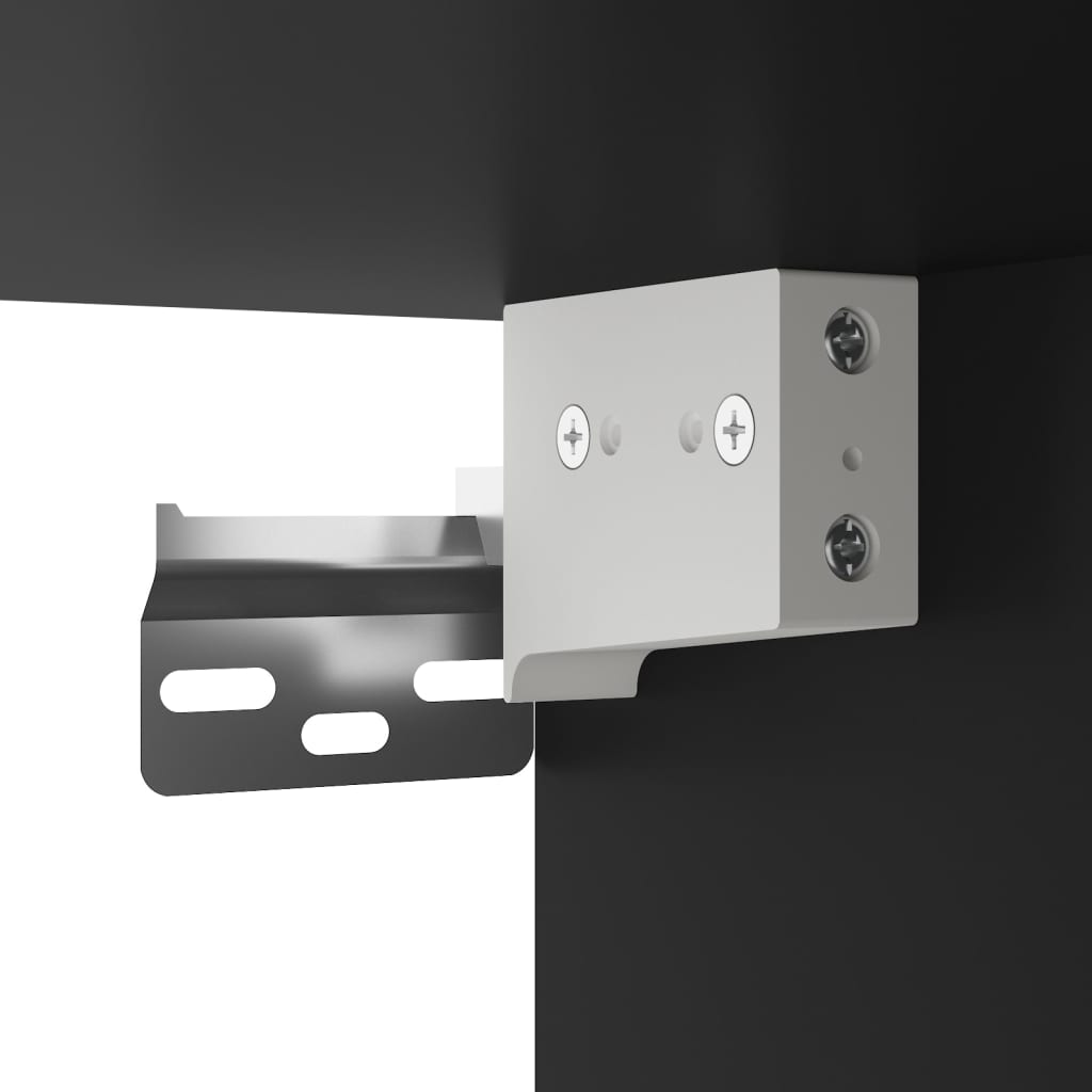 Mesitas de noche de pared con luces LED 2 piezas negro - 8