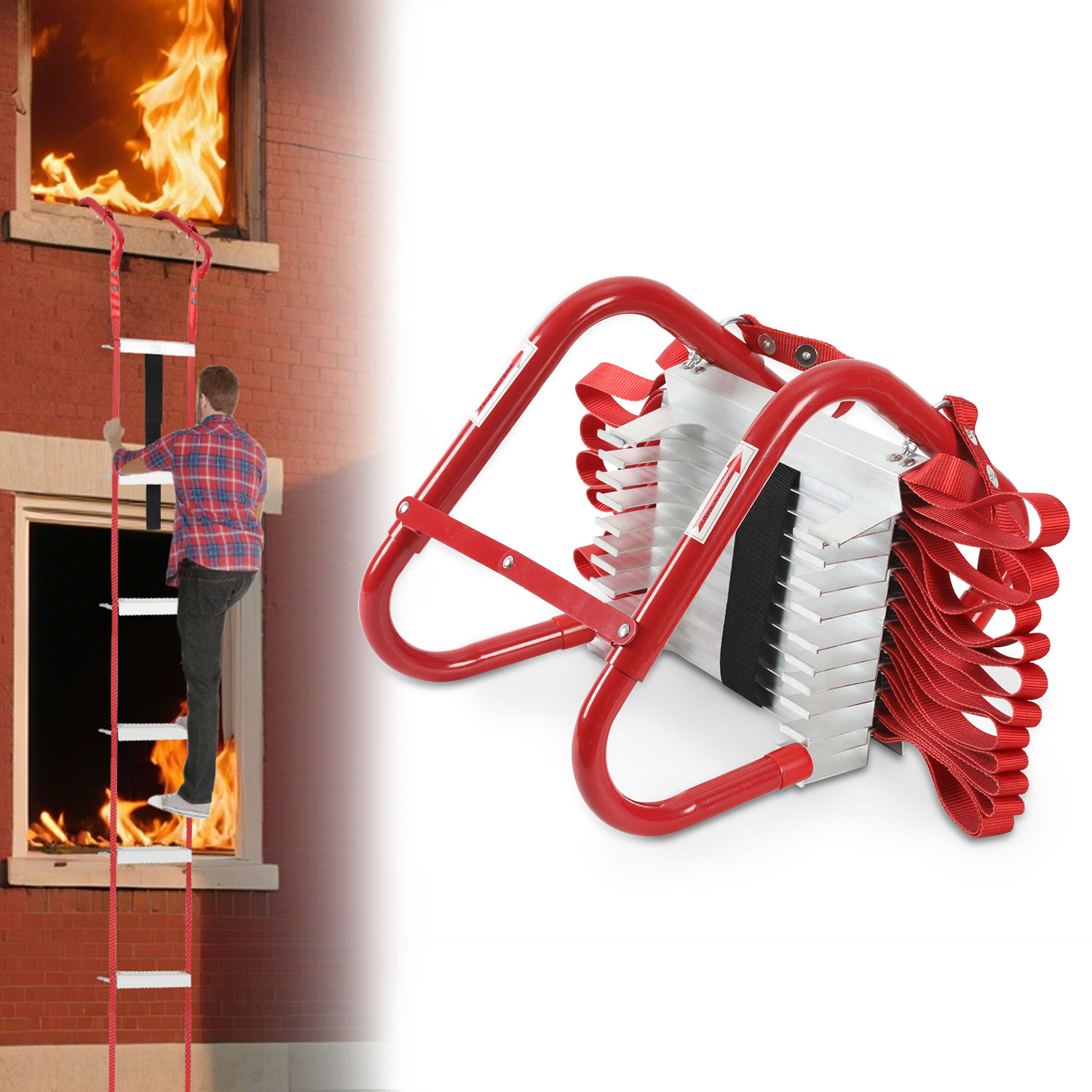 Échelle De Corde 5m Échelle De Secours Incendie Avec 2 Mousquetons Chelle De Secours Pour Incendie Fentre Balcon Charge Jusqu 150kg 69316384