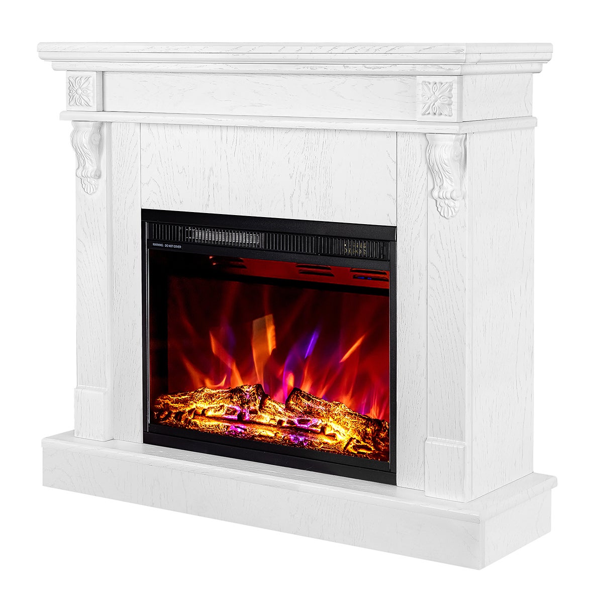Garvee Elettrocamino 3D 30 Pollici – Riscaldamento 900/1800W, Effetto Fiamma LED 12 Colori, Telecomando, Timer, Ultrasottile