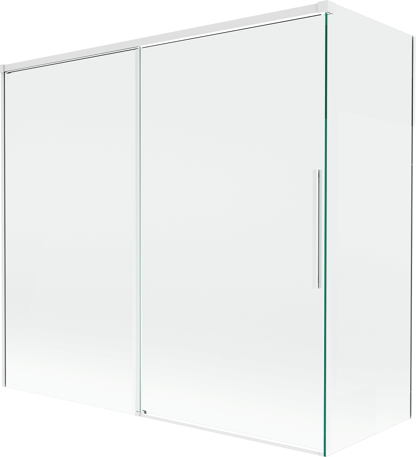 Mexen Rox parawan nawannowy 2-skrzydłowy rozsuwany 170 + 75 x 150 cm, transparent, biały - 8C9-170-075-20-00