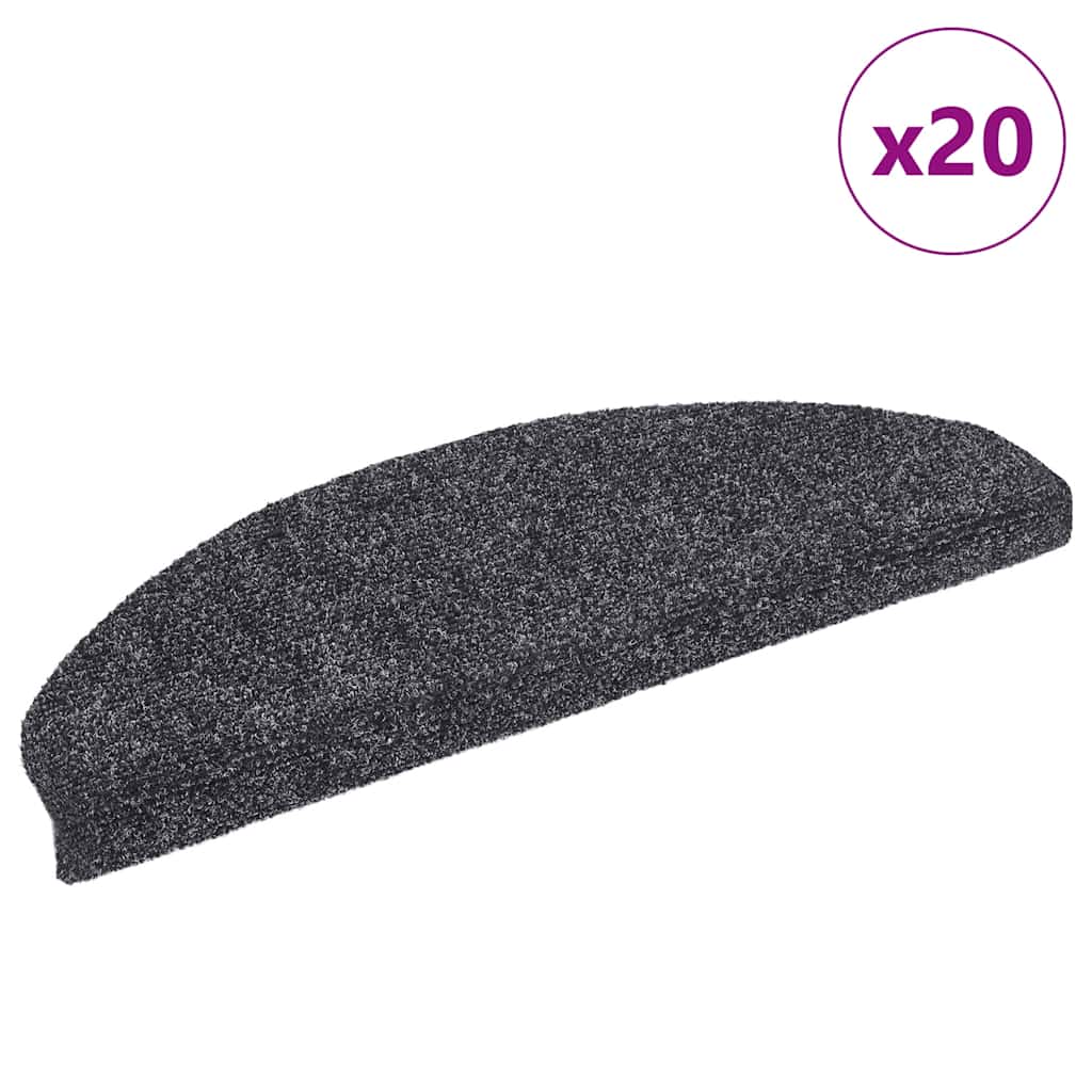 Tapis d'escalier autocollant 20 pcs | Paillasson d'escalier | Tapis de marche gris foncé 65x21x4 cm CFW848415 - 2