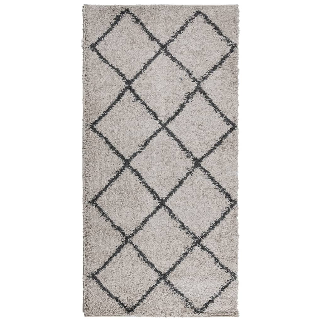 Alfombra de salón   alfombra de pelo largo moderna beige y antracita 100x200 cm cfw66137