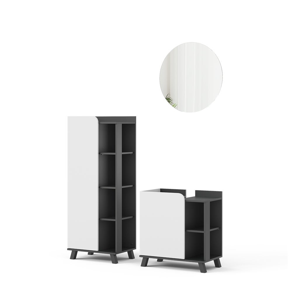 Vicco Zestaw mebli łazienkowych Karen, Antracyt/biały, 3 części