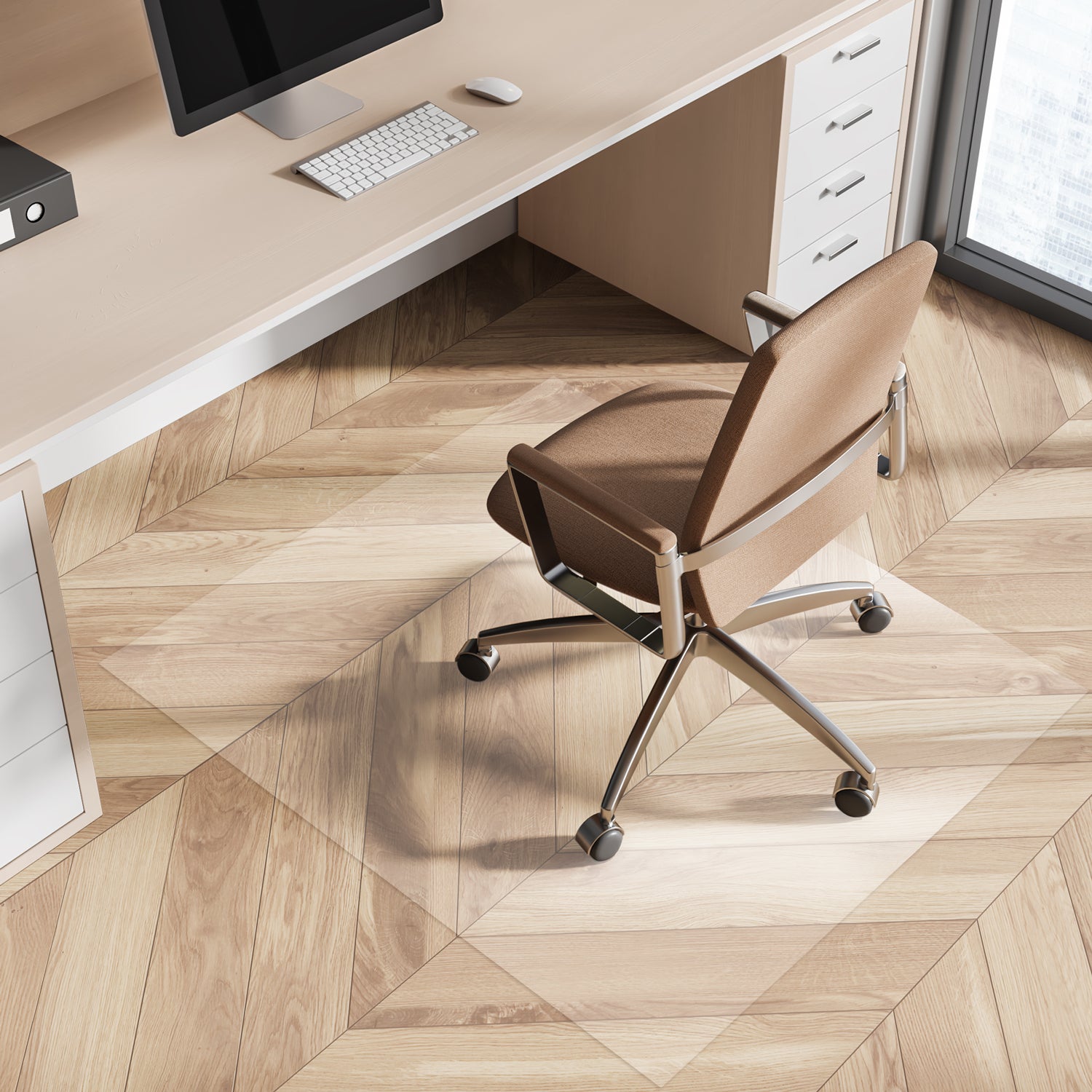 Neo Tapis de Protection pour sols durs pour Chaise de Bureau, épaisseur 1,5 mm, Transparent, 114 x 500 cm - 2
