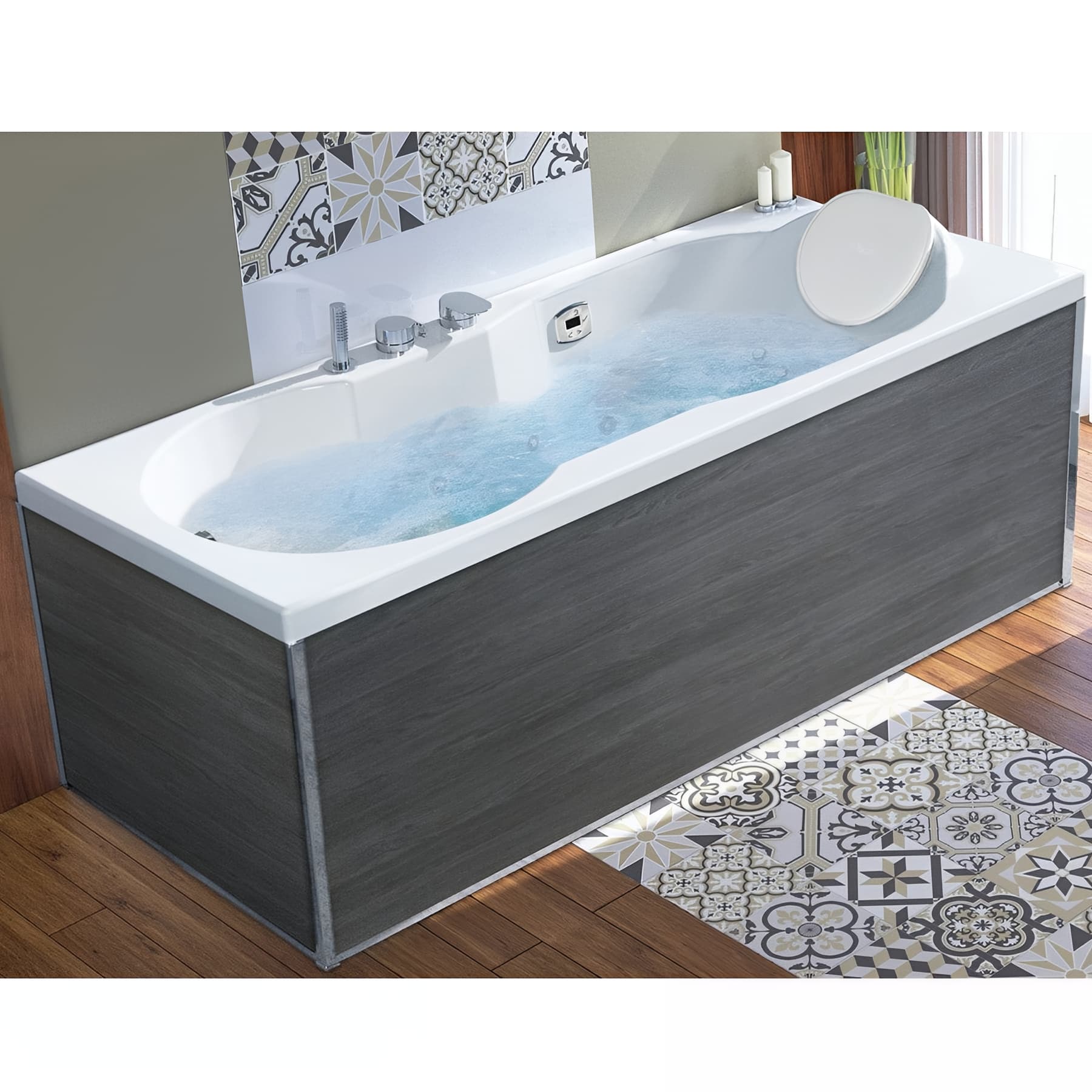 Tablier En Acrylique BIOCRYL 180 Couleur Bois Clair Compatible Avec Toutes Les Baignoires KINEDO