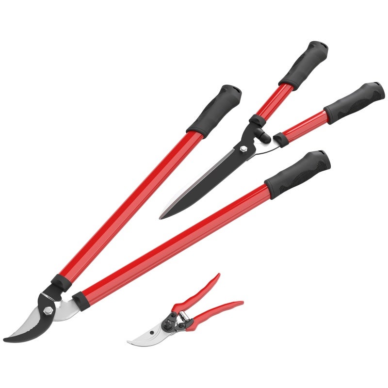 AB Tools Lame à Manche Droit Haie Cisailles Jardin - Sécateurs Haie Longue Lame Droite