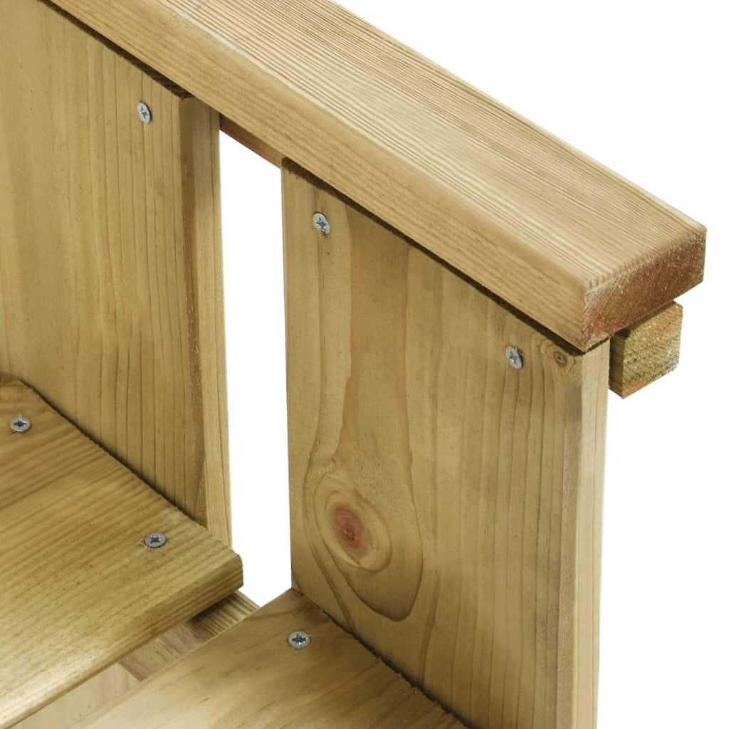 Banc de jardin meuble de patio d'extérieur terrasse 121 cm bois de pin imprégné 02_0011213 - 6