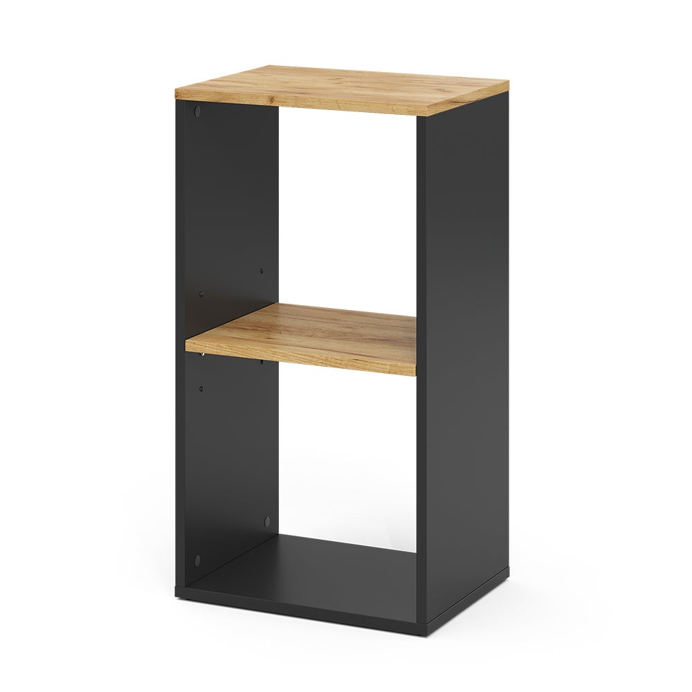 Vicco Półka na książki Tomy, Antracyt/złoty dąb, 40 x 74 cm z 2 otwartymi przedziałami