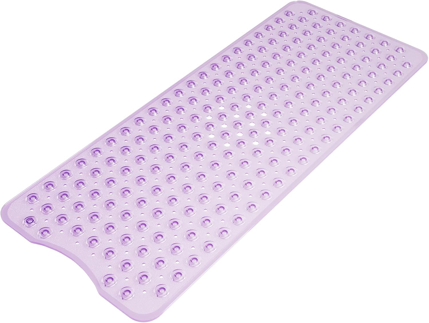 Mata prysznicowa antypoślizgowa 40 x 16 cali z przyssawką i otworami odpływowymi dla osób starszych i dzieci, fioletowa