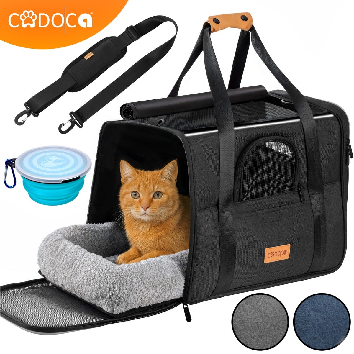 CADOCA® Sac de transport pour chat chien 20kg Anthracite