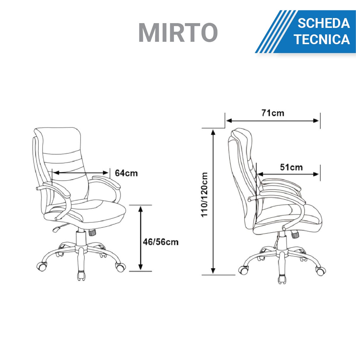 Notek Poltrona Ufficio Ergonomica Girevole Revolution In Ecopelle: Regolabile, Dondolo E Supporto Lombare - 3