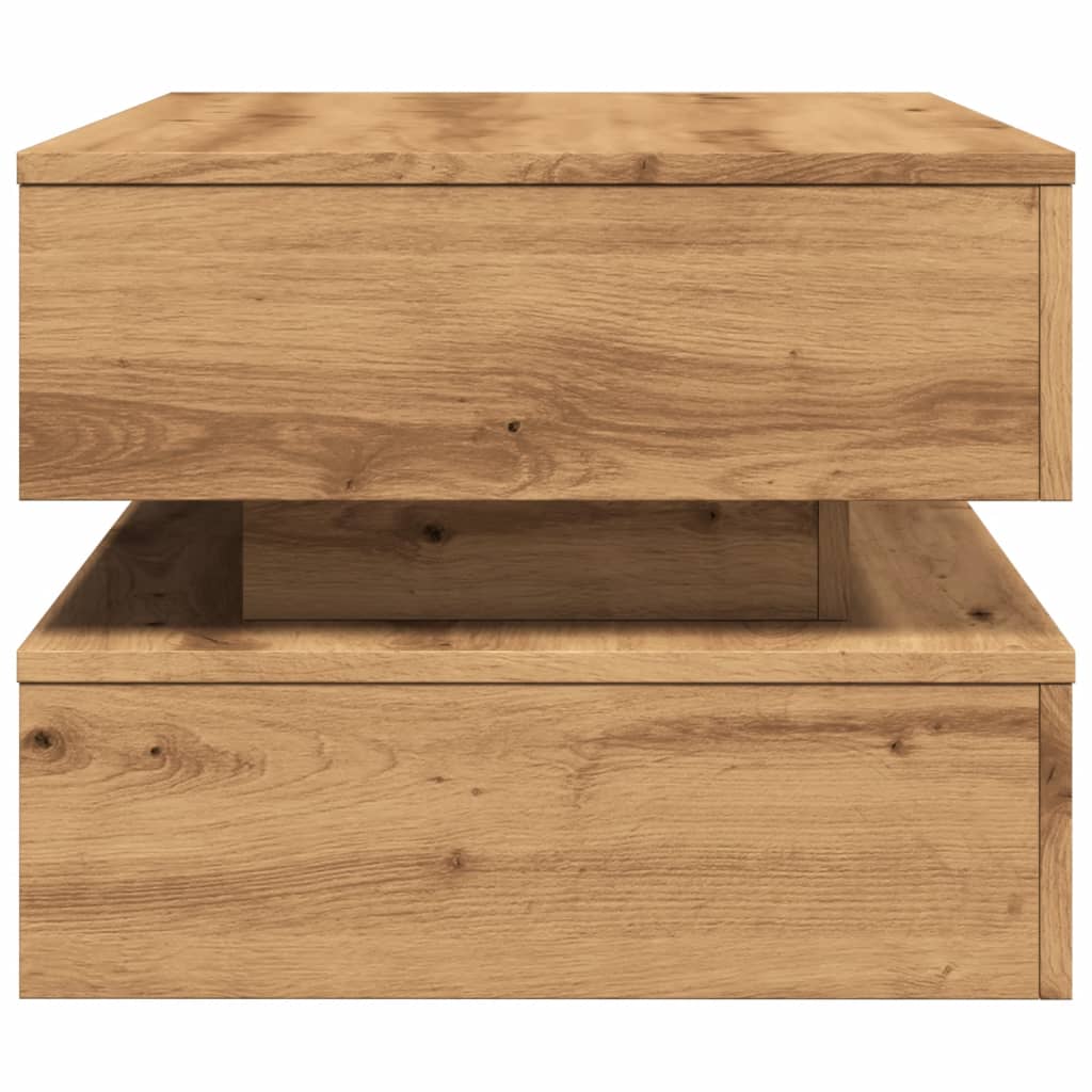 Maison Exclusive - Table basse avec lumières LED chêne artisanal 90x50x40 cm - 8