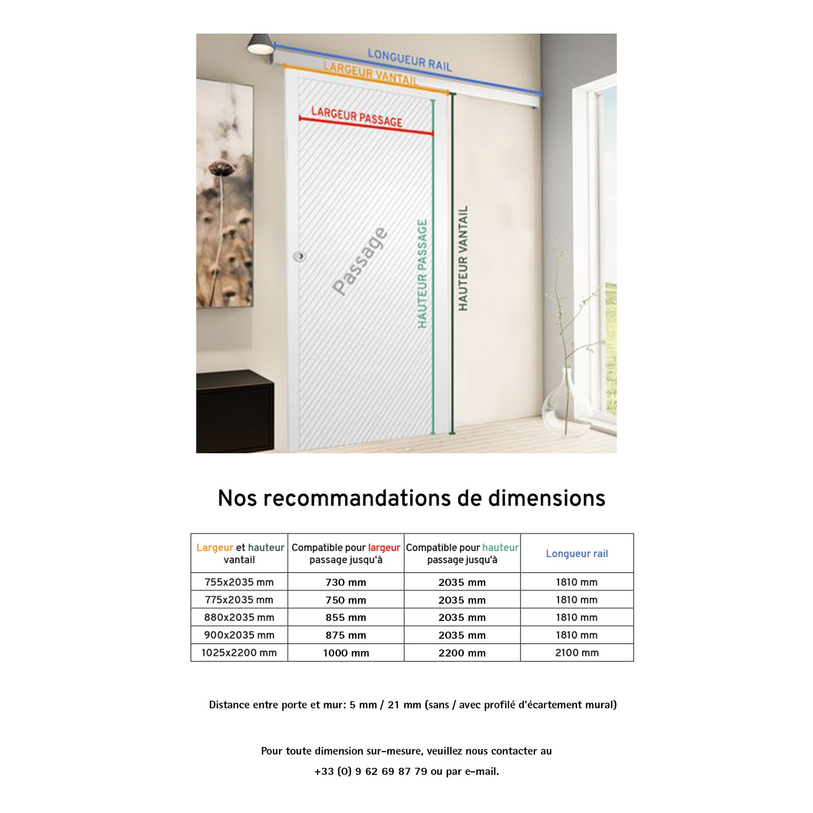 Kit porte coulissante en bois Grange oak acier MDF + rail H.206 x l.77 cm, SCHULTE, double amortisseur, porte coulissante intérieure en bois - 7