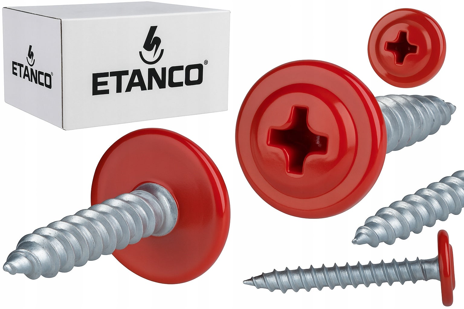 Wkręty podkładkowe Etanco do drewna 4,2x30mm, RAL3000 GM-S 250szt.
