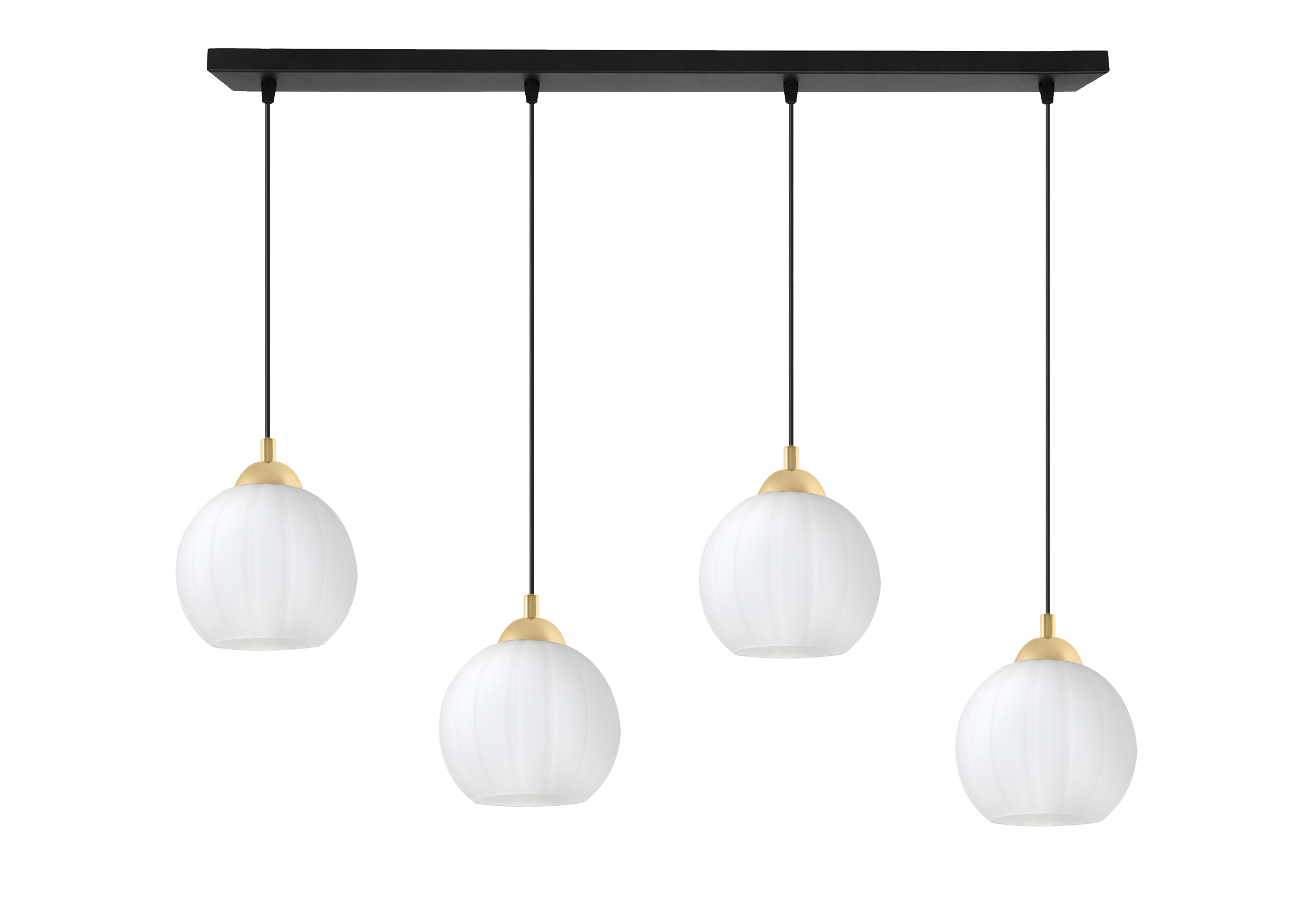 Lampa sufitowa wisząca pozioma Costa loft 4xE27 klosz kula biała/złota Light Home LH