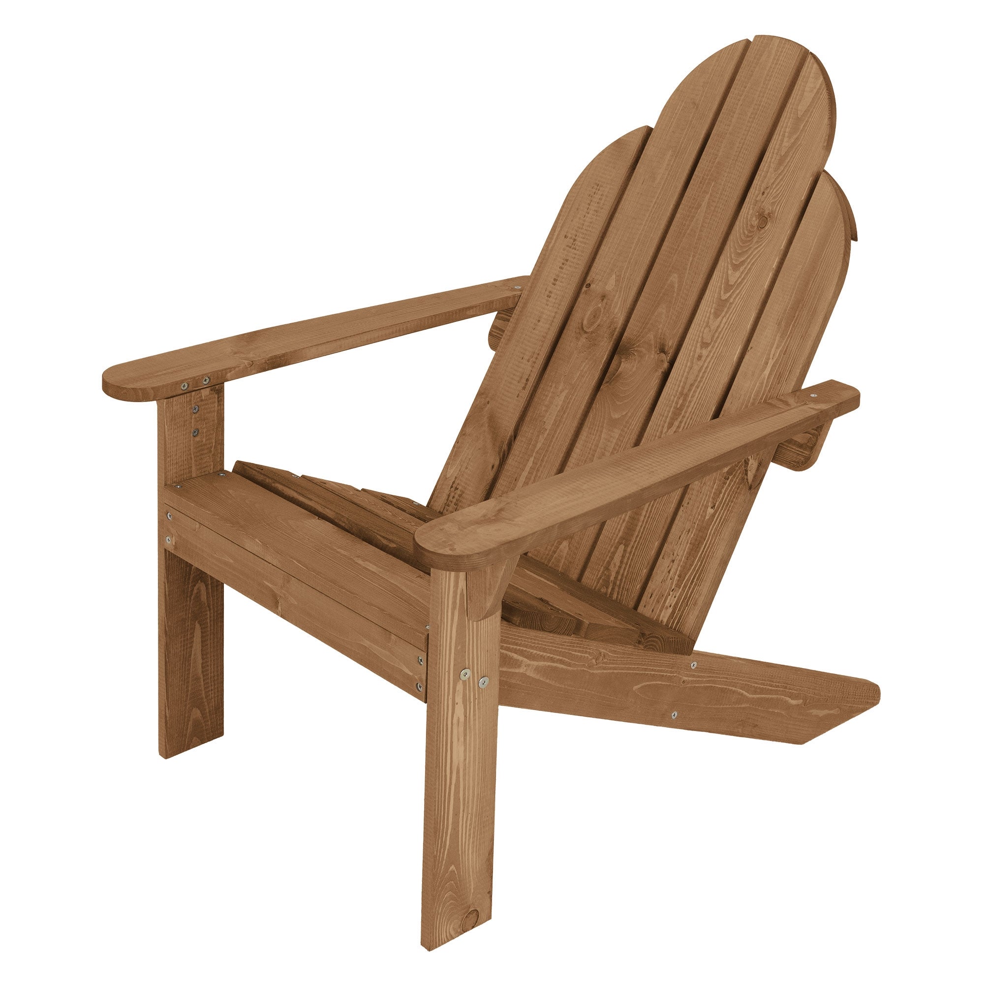 Vintage fotel ogrodowy Adirondack w kolorze brązowym, wykonany z certyfikowanego litego drewna sosnowego, 92,5 x 70 x 89 cm, solidne i wytrzymałe