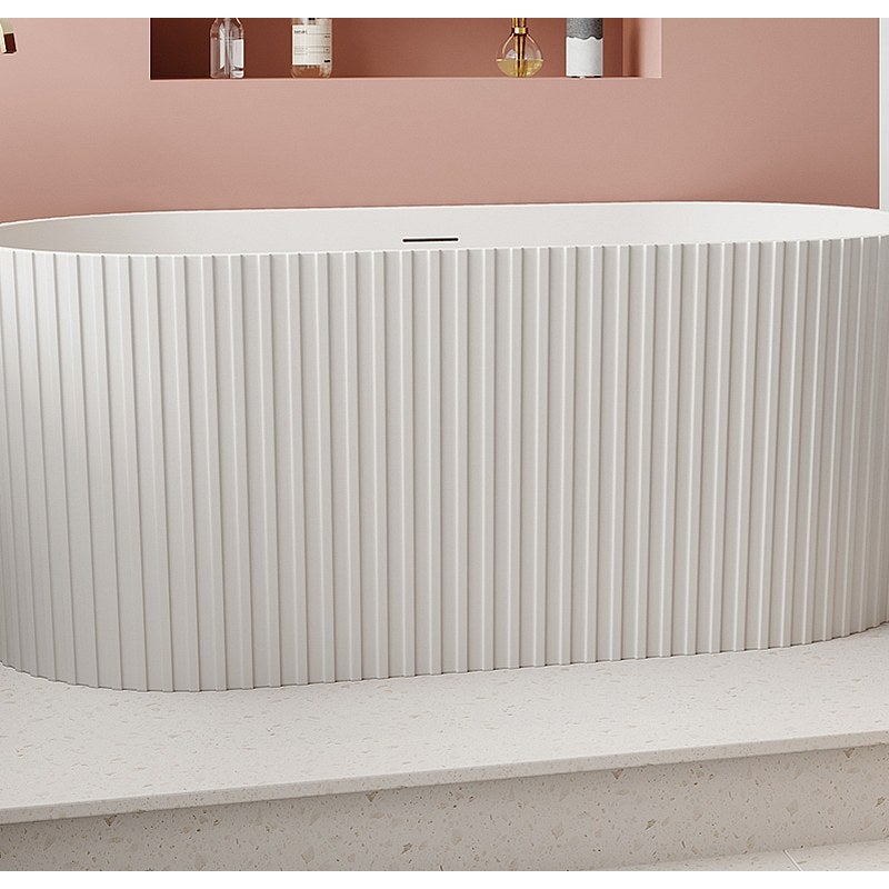 Wanna wolnostojąca akrylowa ryflowana - Biały mat - 230 l - 170 x 80 x 58 cm - ALIENA