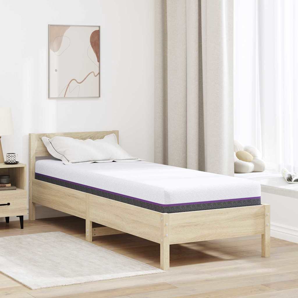 Materac Biały i szary 80 x 200 cm Tkanina żakardowa vidaXL