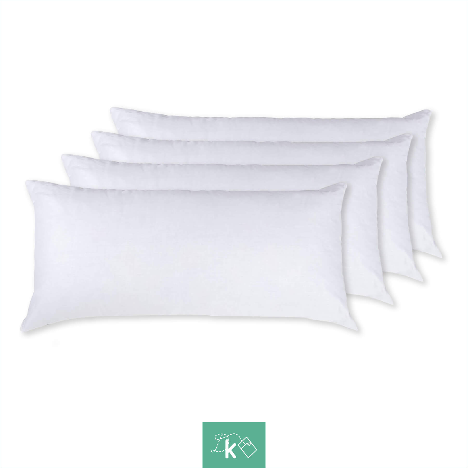 Almohada de Fibra Hueca 80cm Núcleo de Fibra Hueca siliconada, con Funda Lavable, 50% poliéster - 50% algodón - 4