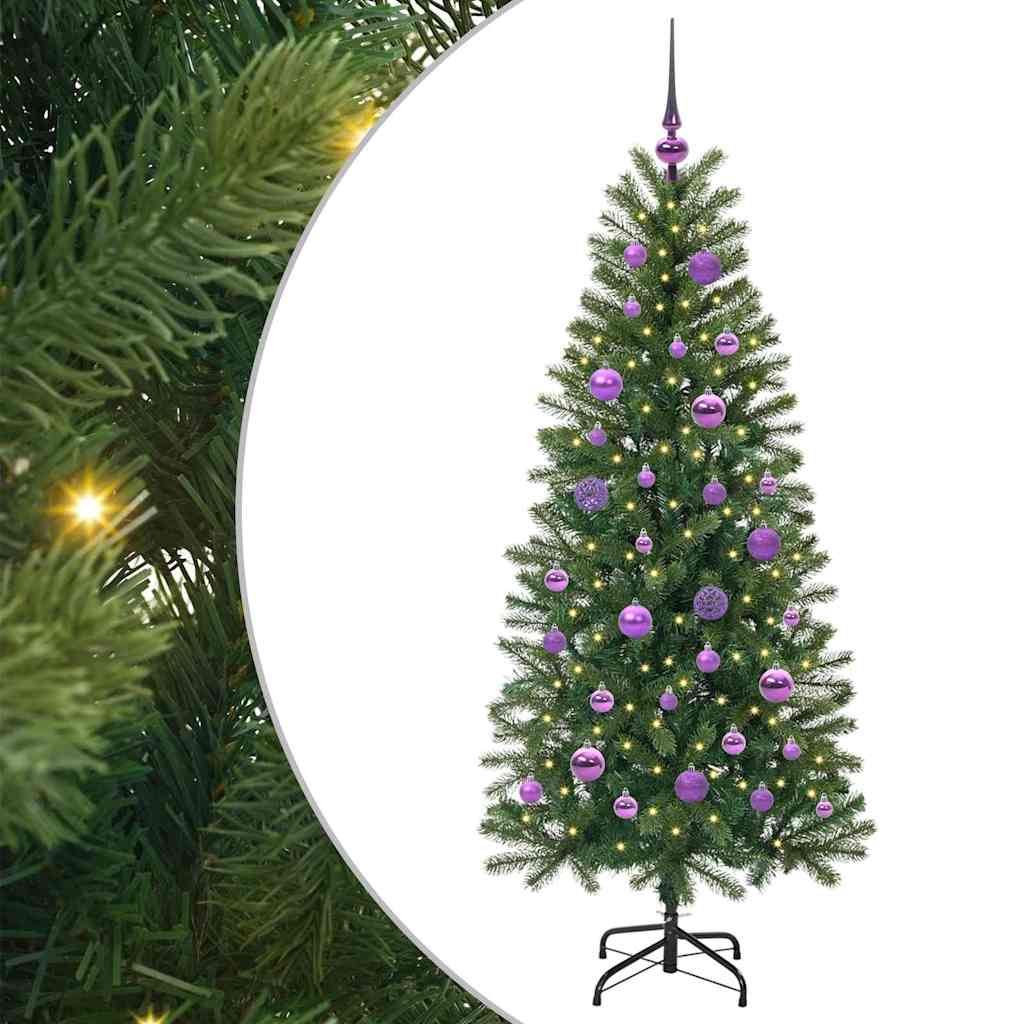Sztuczna choinka z 150 diodami LED Zielony 150 cm PE i PVC