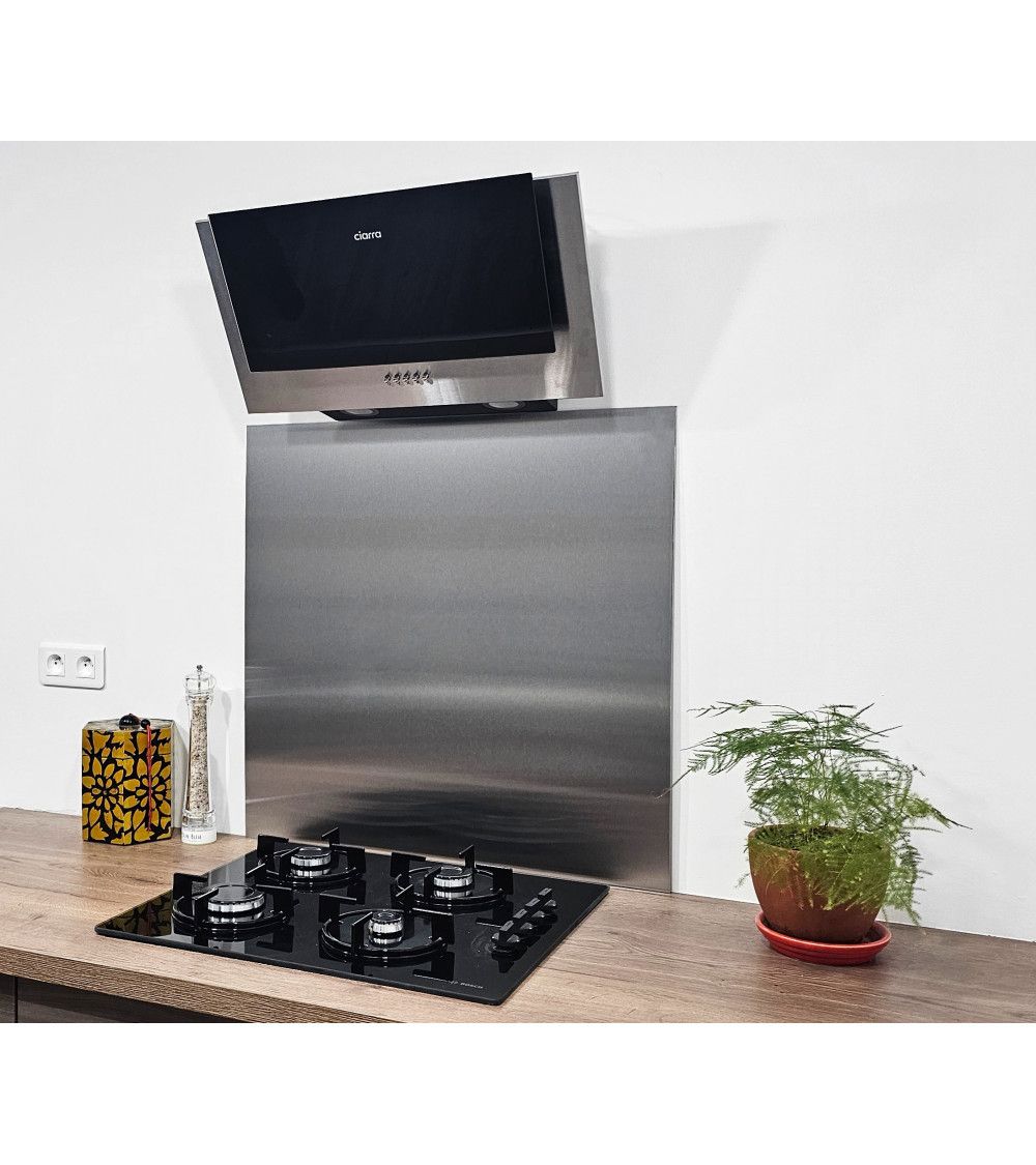 Fond de Hotte / Crédence Inox Brossé H 60 cm x L 60 cm de 1,2 mm - 2