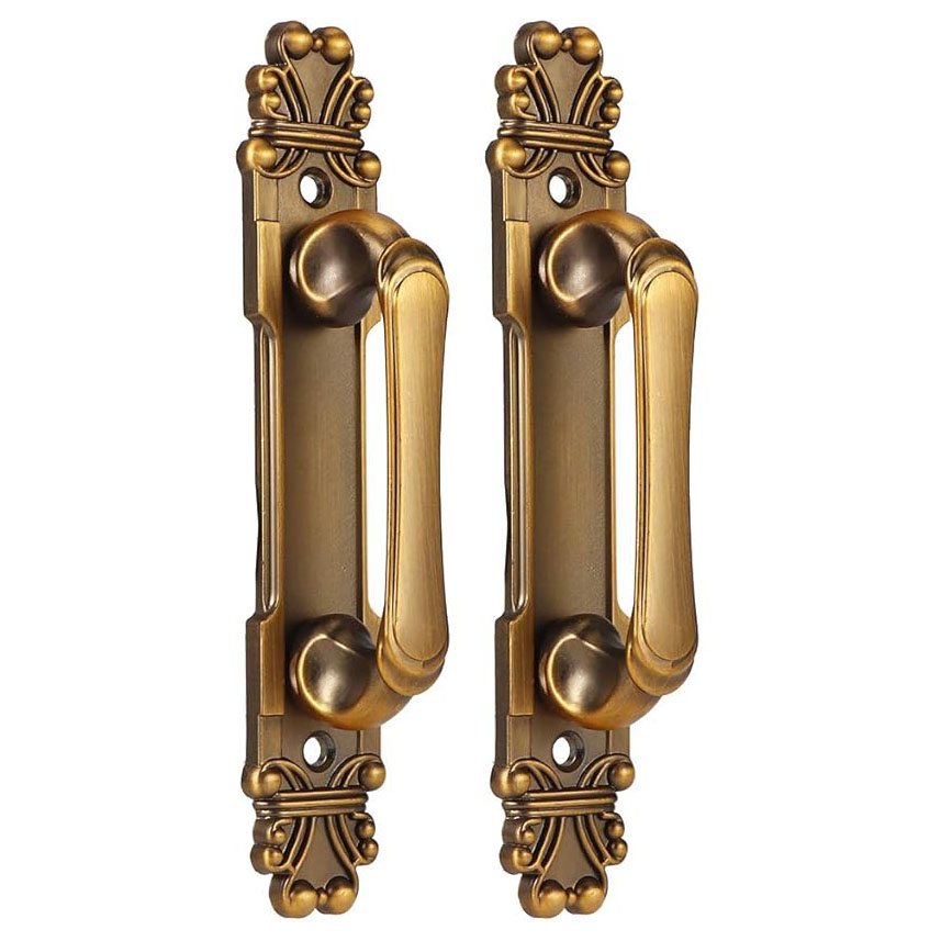 Klamki do drzwi w stylu vintage, zestaw 2 antycznych uchwytów meblowych, uchwyty do szuflad, metalowe uchwyty do szafek w stylu retro, uchwyty meblowe