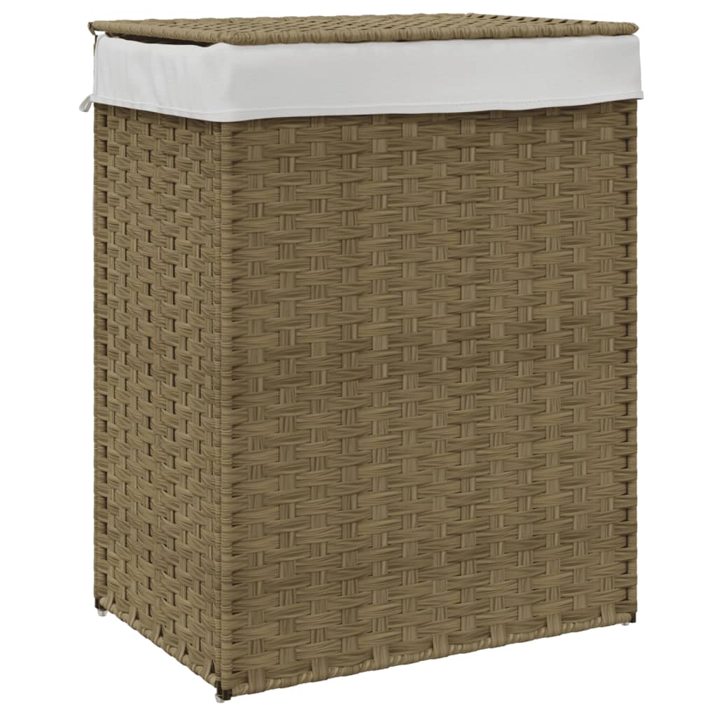 Cesto para la ropa sucia con tapa ratán sintético 46x33x60 cm CFW802891 ...