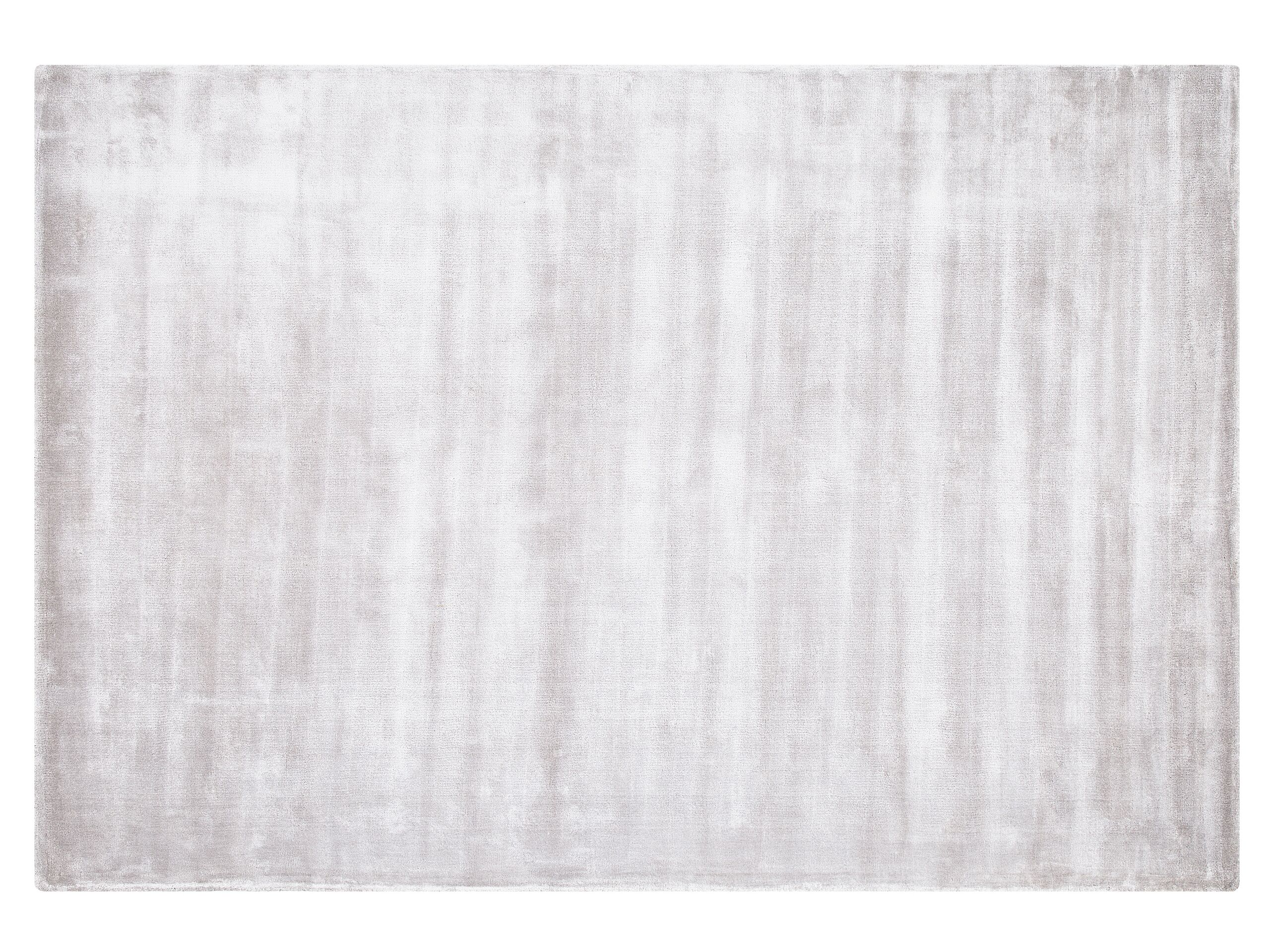 Beliani alfombra de viscosa gris claro 140 x 200 cm gesi ii