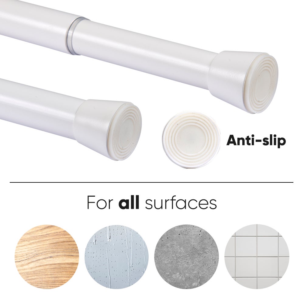 Barra de cortina extensível por pressão Ø28 mm – Branca (120-210 cm) - 6