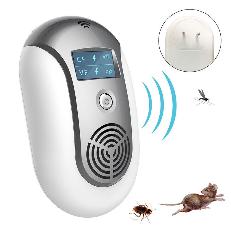 Répulsif électronique ultrasonique pour souris et nuisibles avec 18 fréquences automatiques, affichage LED, sans toxines, pour maison, bureau - 3