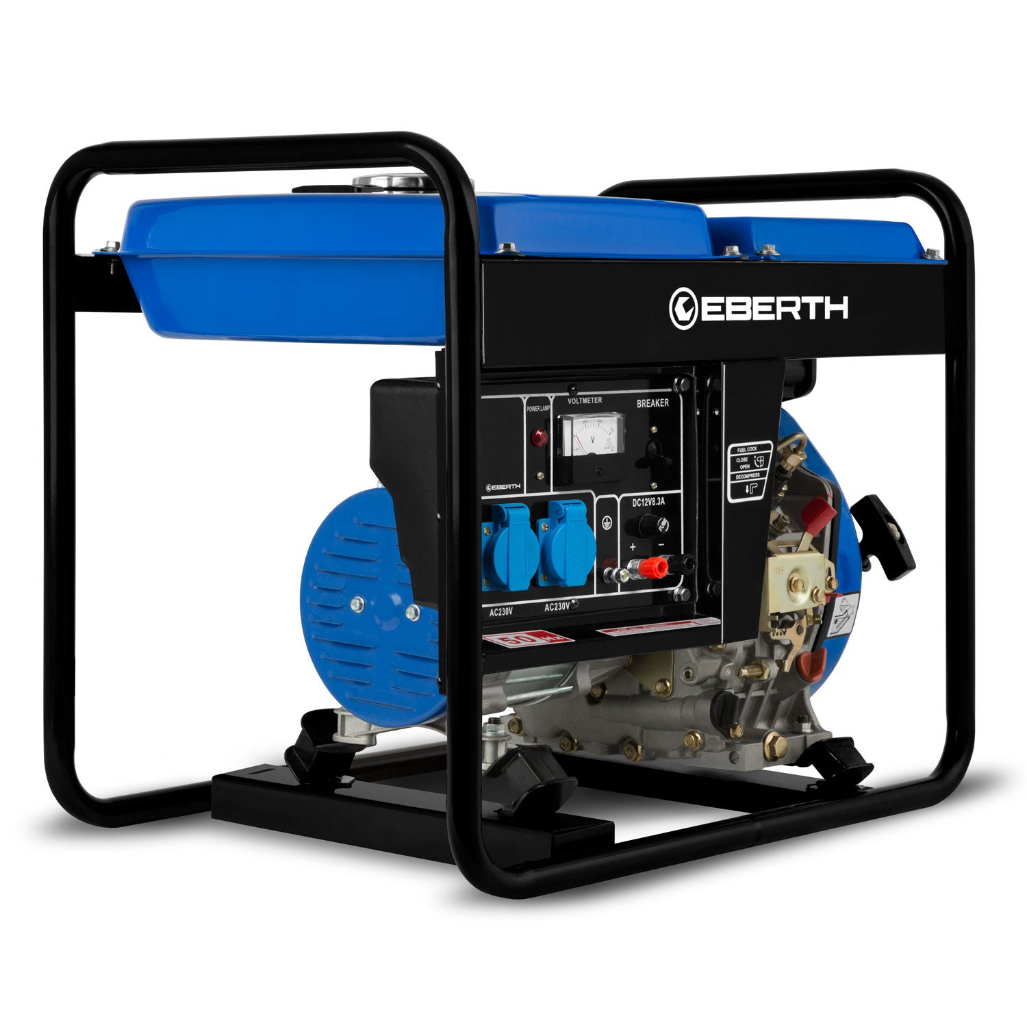 Eberth  2000 Vatios Grupo Electrógeno Diésel Generador Eléctrico Portátil Con Motor Diésel De 3,8 Cv, 4 Tiempos, 2X 230 V, 1X 12 V , Leroy Merlin