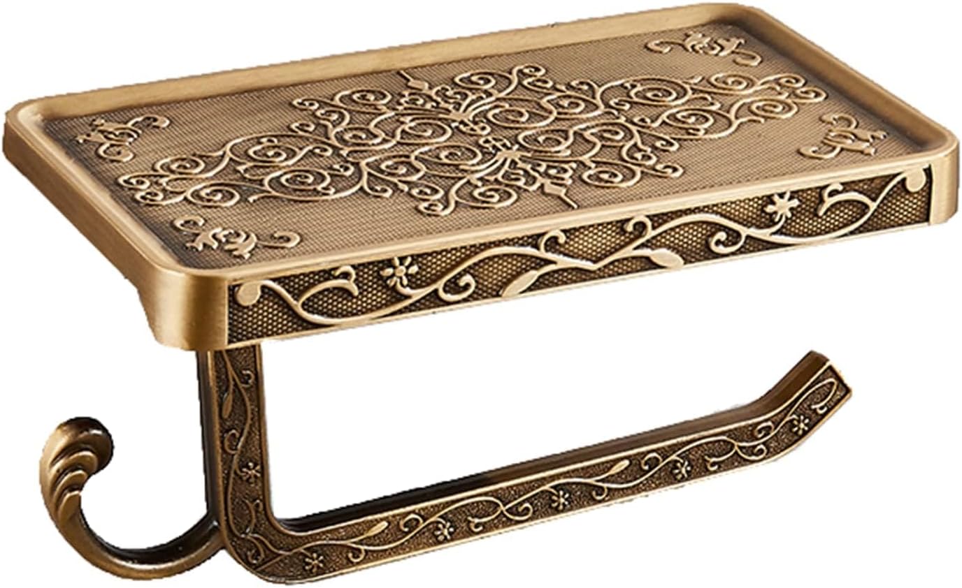 Uchwyt na papier toaletowy w stylu vintage, antyczny aluminiowy stojak do przechowywania w łazience, dekoracyjny uchwyt na papier toaletowy montowany