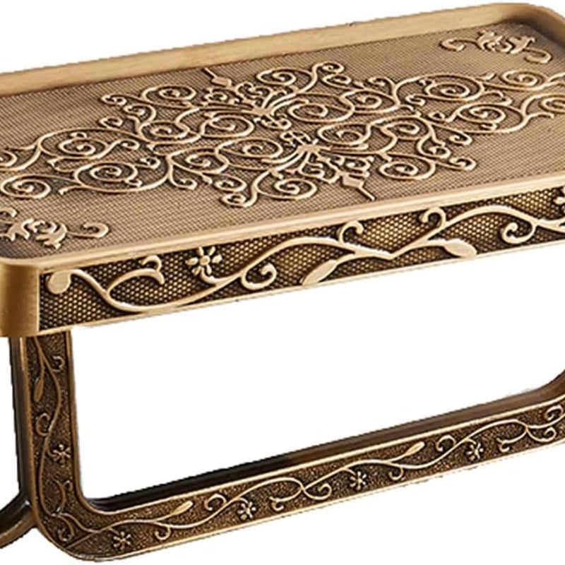 Uchwyt na papier toaletowy w stylu vintage, antyczny aluminiowy stojak do przechowywania w łazience, dekoracyjny uchwyt na papier toaletowy montowany