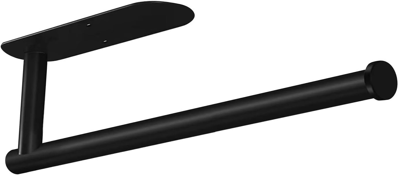 2 Porta Rotoli Da Cucina In Acciaio Inox Nero - Supporto Per Asciugamani Di Carta, Fissaggio A Parete O Autoadesivo, Salvaspazio Per Bagno E Cucina - 3