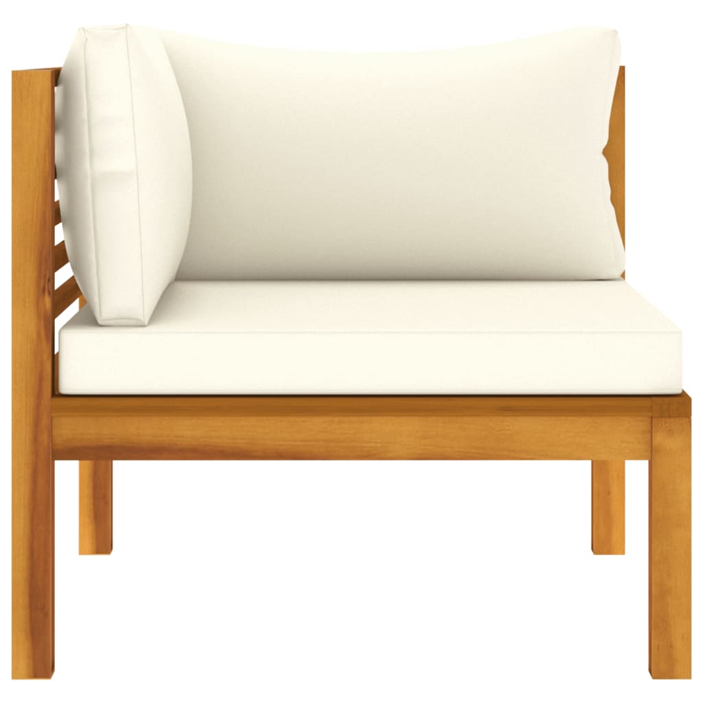 Salon bas de jardin en bois Beige 3 personnes - 3